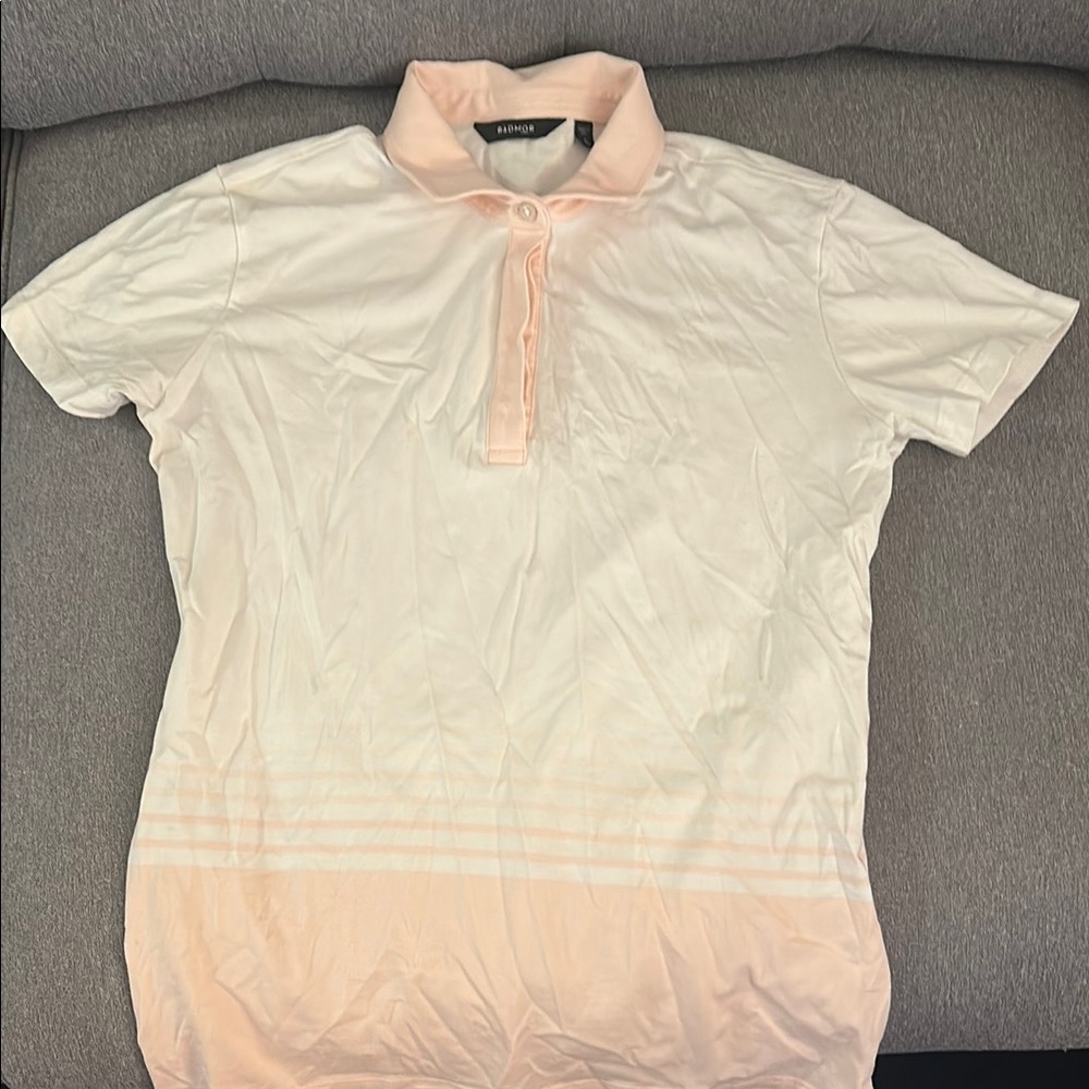 Radmor Lauren Ombré Stripe Stretch Organic Cotton Polo, color Pale Pink